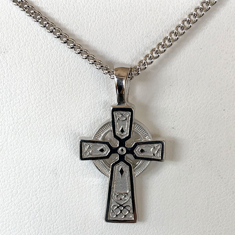 Celtic Cross Necklace - Mens - Sterling Silver - 46456